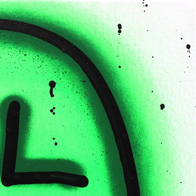 Textile Green Googles - Original Colorful Abstract Mixed Media Painting on Canvas by Amber Goldhammer For Sale - Image 7 of 9