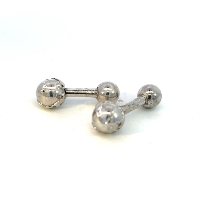 Tiffany and Co. 1990s Tiffany & Co Estate Globe Cufflinks Sterling Silver, 2 Pieces For Sale - Image 4 of 7