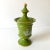 Beautiful Italian moss green and gold round lidded ceramic jar/ urn. The green shade contrasts beautifully with the gold...