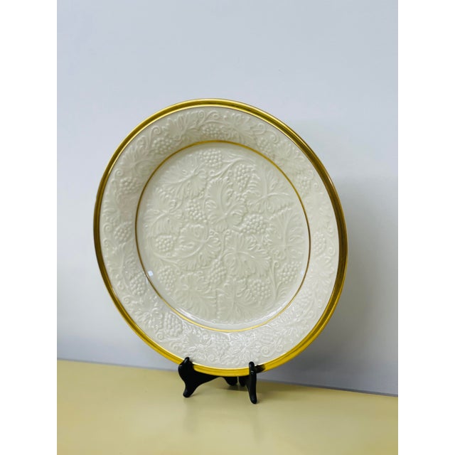 American Vintage Lenox 24k Gold Embossed Porcelain Platter For Sale - Image 3 of 8