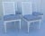 Vintage White Neoclassical Double-Caned, Straight-Back Armless Dining Chairs, Newly Refinished & Upholstered - Set of 4 For Sale - Image 11 of 11