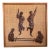 Vintage 1960s Philippine Hand-Carved Teak Folk Dancers Wall Relief on Hessian, 3d Mid-Century Tiki Art For Sale