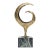 Vintage Molten Bronze and Green Variegated Marble Abstract Sculpture Signed by Gerber 1973 For Sale