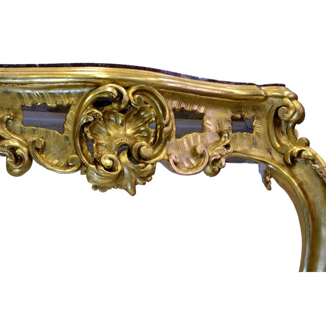Wood Louis Philippe Console with Marble Top, 1800s For Sale - Image 7 of 12