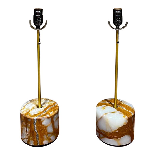 Pr Limited Edition Polished Quartz Table Lamps For Sale