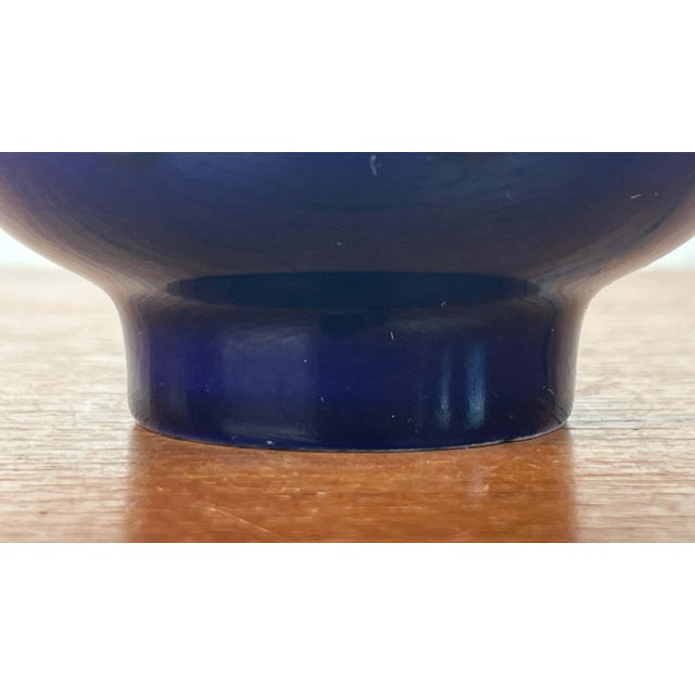 Blue Mid-Century Modern German Cobalt Blue Ceramic Bangkok Series Bowl from Melitta, 1960s For Sale - Image 8 of 12