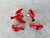 Traditional Hanging Painted Ceramic Red Cardinal Birds Set of 4 For Sale - Image 3 of 5
