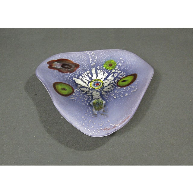 Murano Tutti Frutti Freeform Art Glass Bowl Mid Century Italian 10 Inches For Sale - Image 4 of 9