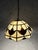 Stained Glass Pendant Lamp with Leaf Motif, 1970s For Sale - Image 3 of 10