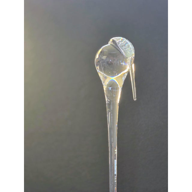 Glass Late 20th C. Steuben Crystal Stork by Paul Schulze For Sale - Image 7 of 11