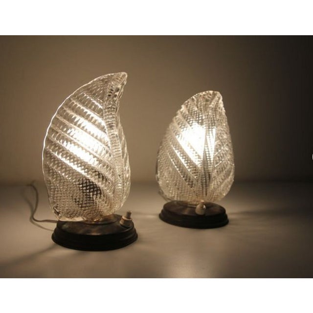 Art Deco Murano Glass Lamps, 1950s, Set of 2 For Sale - Image 11 of 12