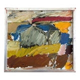 1972 Mid-Century Modern "Ebullient" Swedish Vintage Abstract Oil Painting, Framed For Sale