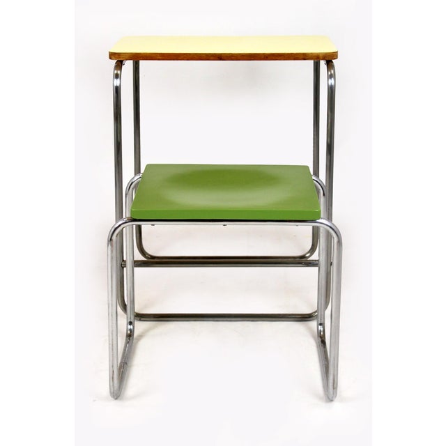 1940s Bauhaus Tubular Steel Side Table, Czechoslovakia, 1940s For Sale - Image 5 of 16