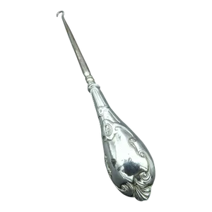 Antique English Sterling Silver Button Boot Hook Cocks & Bettridge 1883