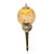 Metal Mid-Century Morton Wall Sconce Torch Lamp With Hand-Painted Amber Glass Globe For Sale - Image 7 of 14