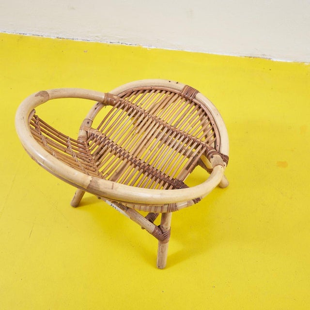 Small Vintage Bamboo Armchair For Sale - Image 5 of 7