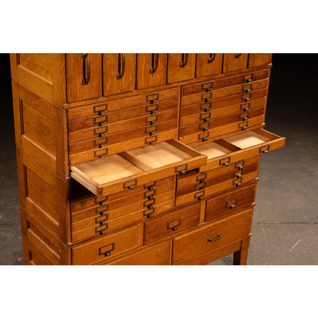 Antique Massive Modular Catalog Cabinet by Shaw-Walker For Sale - Image 9 of 16
