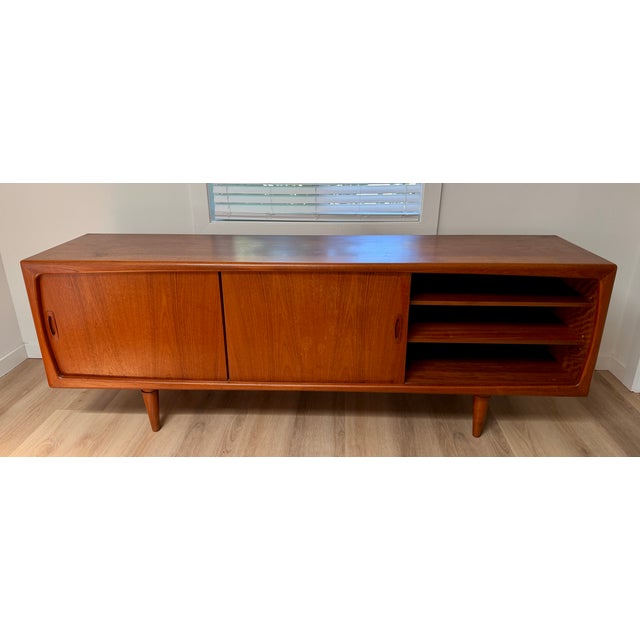 H.P. Hansen h.p. Hansen Teak Sideboard, Scandinavian Modern, Denmark, 1962. Located Near Sf, Ca For Sale - Image 4 of 9