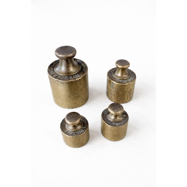 Antique Letter Scale with Brass Weights from D.R.G.M. Pendulum, Germany, 1900s, Set of 5 For Sale - Image 6 of 12