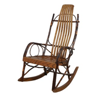 Adirondack Rustic Hickory Bentwood Rocking Chair For Sale