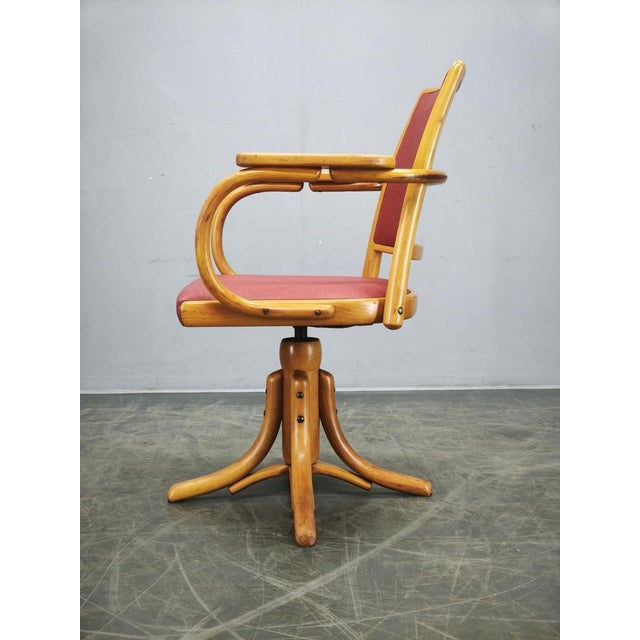 1950s Adjustable Swivel Office Chair from Ligna, Former Czechoslovakia, 1950s For Sale - Image 5 of 16