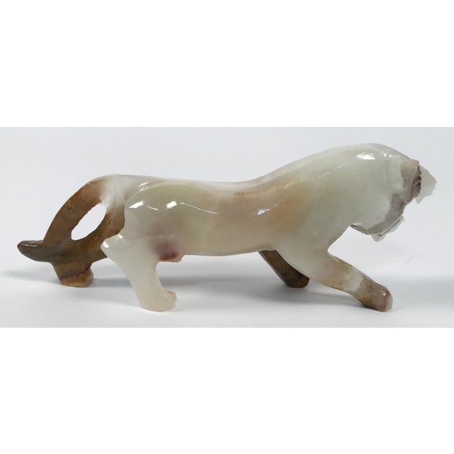 Vintage Carved Onyx Tiger Figure For Sale - Image 4 of 6