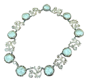 Mid 20th Century Nettie Rosenstein Signed Designer Sterling Silver Gold Gilt Necklace