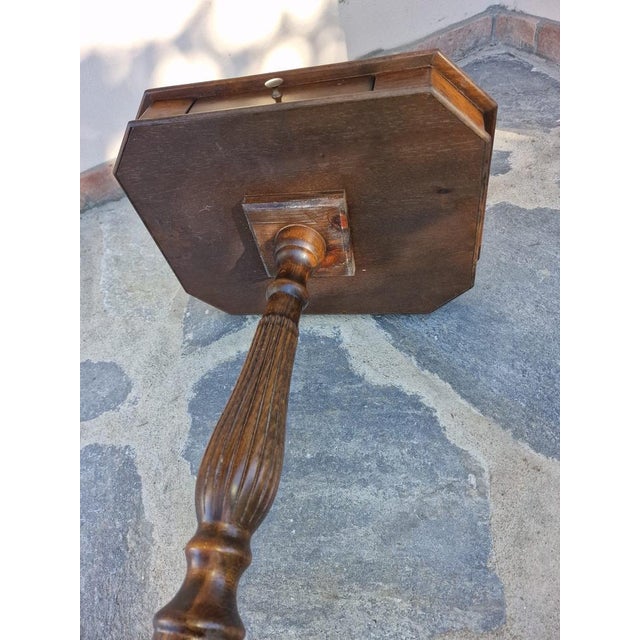 Neoclassical Octagonal Tripod Side Table in Walnut, 1950s For Sale - Image 16 of 18