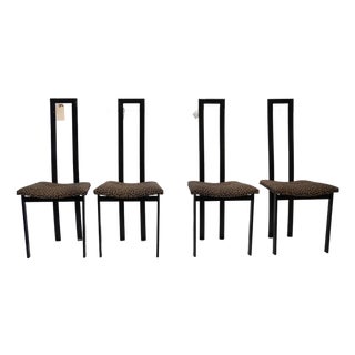Mid 20th Century Set of Skinny Back Postmodern Dining Chairs in the Style of Maurizio Cattelan For Sale