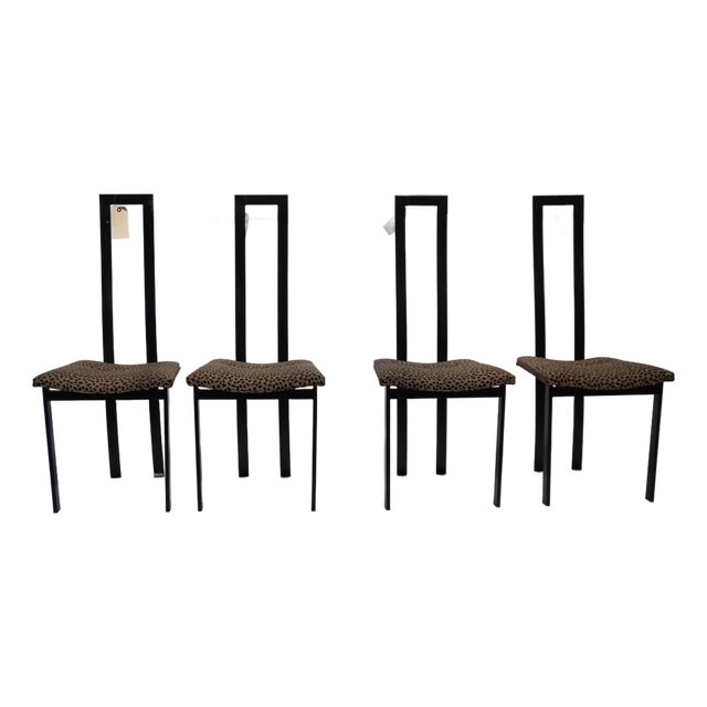 Mid 20th Century Set of Skinny Back Postmodern Dining Chairs in the Style of Maurizio Cattelan For Sale