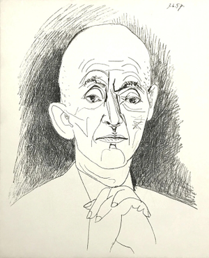 1959 Picasso Lithograph Portrait of Daniel H. Kahnnweiler Reproduction