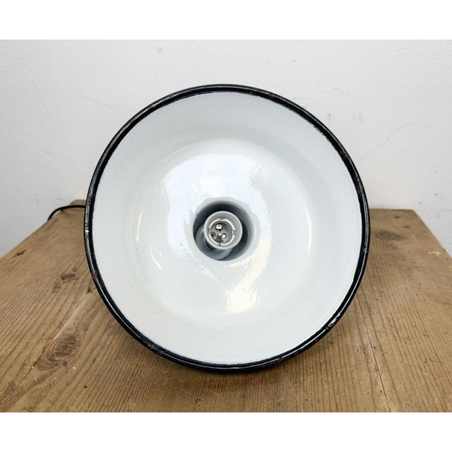 Small Industrial Green Enamel Pendant Lamp, 1960s For Sale - Image 15 of 16