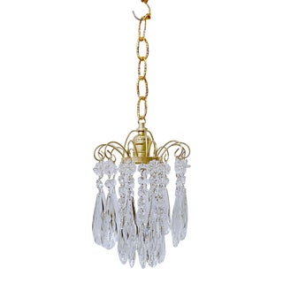 Vintage 1960s Small Brass Chandelier For Sale