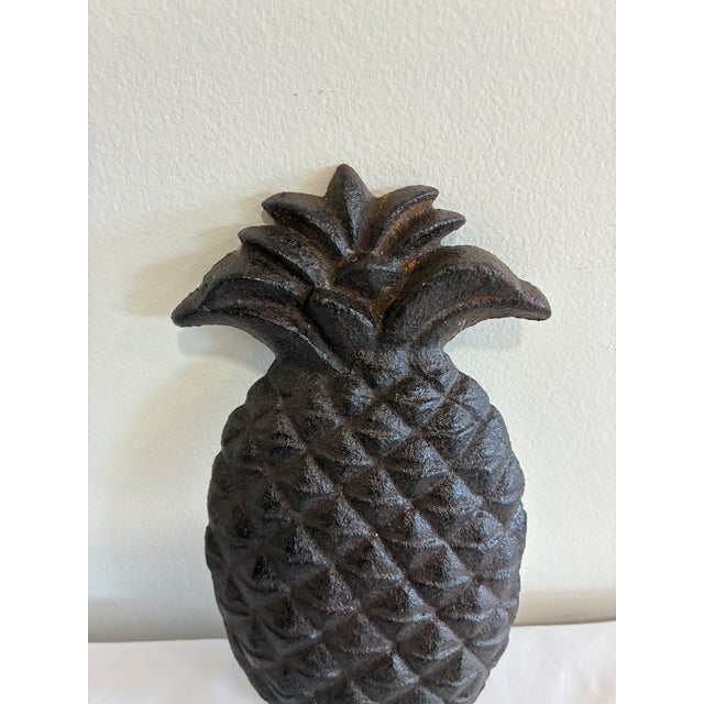 Mid 20th Century Vintage Cast Iron Pineapple For Sale - Image 5 of 9