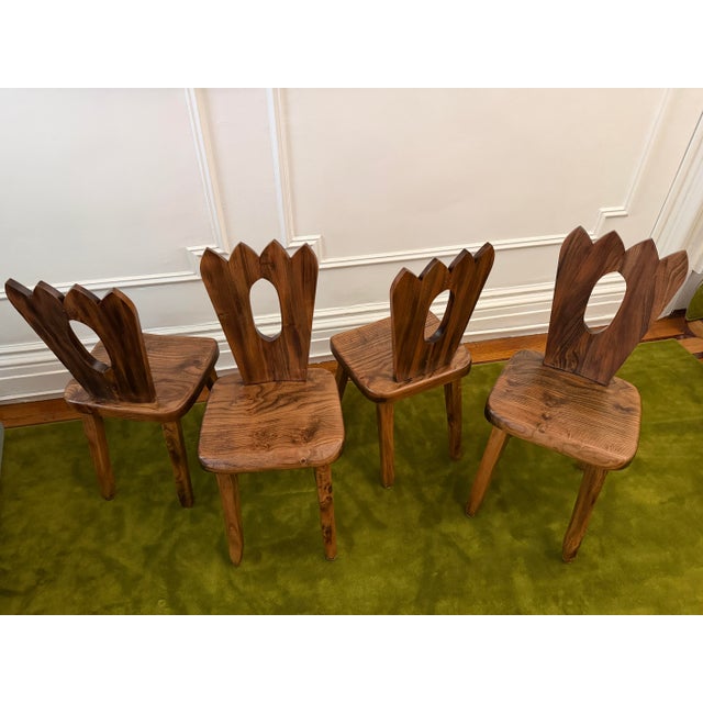 Rare Burled Mid 20th Century Olavi Hanninen Atributed Crown Chairs- Set of Four For Sale In New York - Image 6 of 12