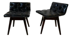 Vintage Mid Century Vinyl Stool Chairs - a Pair