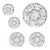 Antique American Brilliant Cut Crystal 5-Piece Heavy Pinwheel Sawtooth Ashtrays For Sale