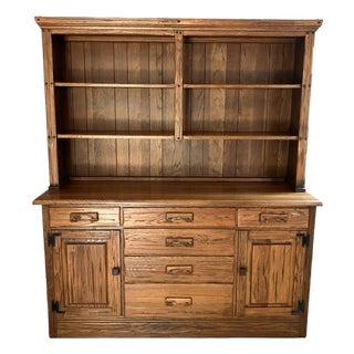 Vintage A. Brandt Ranch Oak Sideboard Hutch For Sale