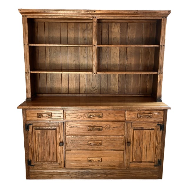 Vintage A. Brandt Ranch Oak Sideboard Hutch For Sale