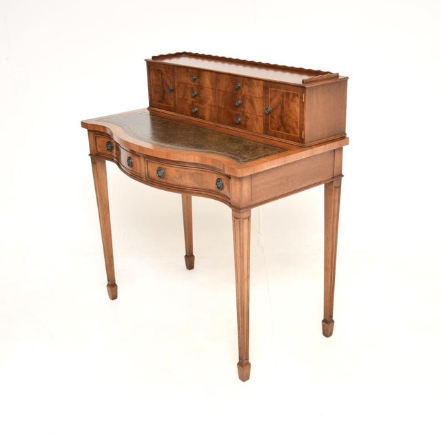 Leather Top Bonheur Du Jour Writing Desk, 1930s For Sale - Image 4 of 11