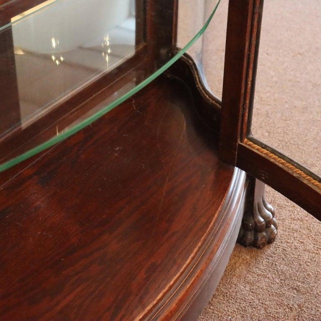 Oversized Rj Horner Deeply Figural Griffin & Floral Carved Oak China Cabinet, Attributed For Sale - Image 12 of 17