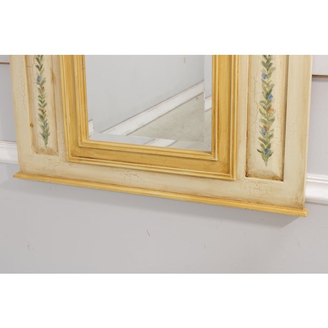 Glass Habersham Crackle Paint Trumeau Mirror For Sale - Image 7 of 18
