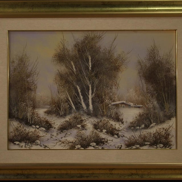 Italian Artist, Winter Landscape, 1970, Oil on Canvas, Framed For Sale - Image 10 of 16