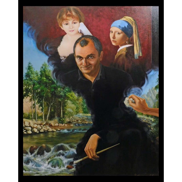 "Visions of Art, Nature and Self" by Fazly Original Oil on Canvas Hand signed by the artist Image Size: 47" x 35" Framed...