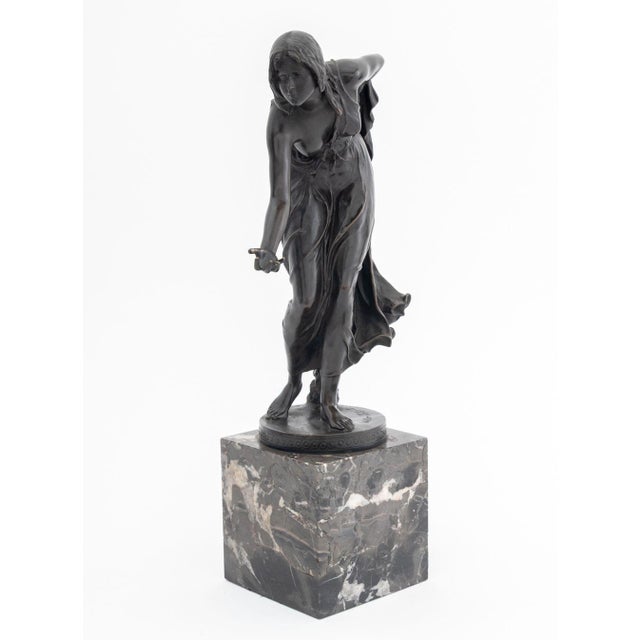 Art Nouveau Walter Schott "Die Kugelspielerin" Bronze For Sale - Image 3 of 8