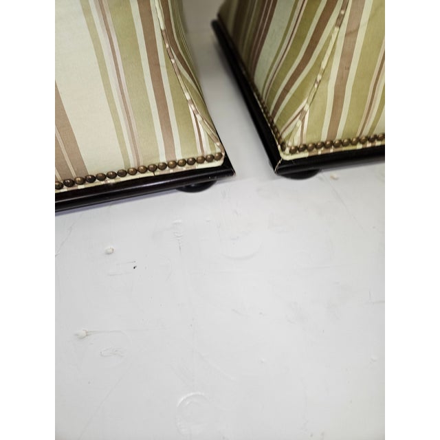 Fabulous Taffeta Silk Fabric with Nailhead Trim. Excellent condition and quality. 1980s.