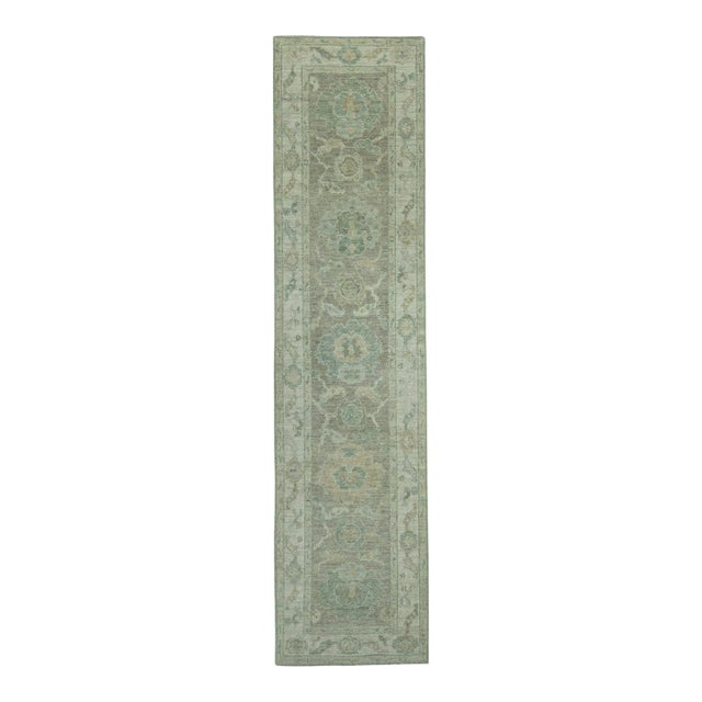 Turkish Oushak Rug 2'6" x 10'3" #19333 For Sale