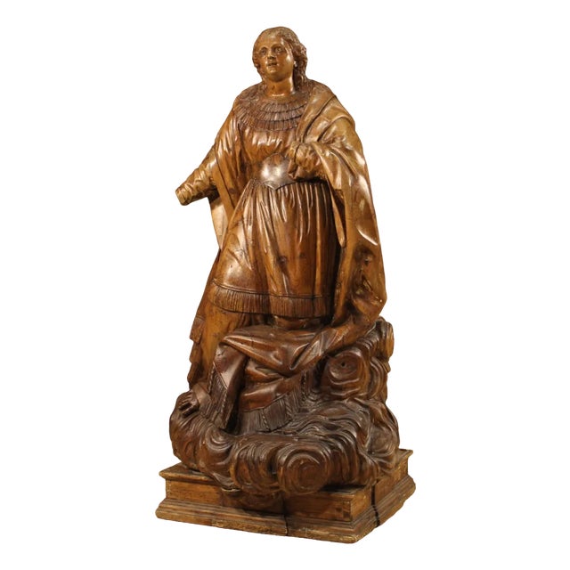 German Artist, Saint on a Cloud, 1780, Wood For Sale