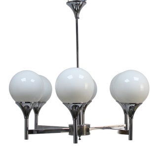 Italian Chrome-Plated Chandelier, 1970s For Sale