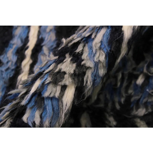 Textile 1990s Modern Bauhaus Moroccan Black Wool Rug - 8′10″ × 12′1″ For Sale - Image 7 of 9